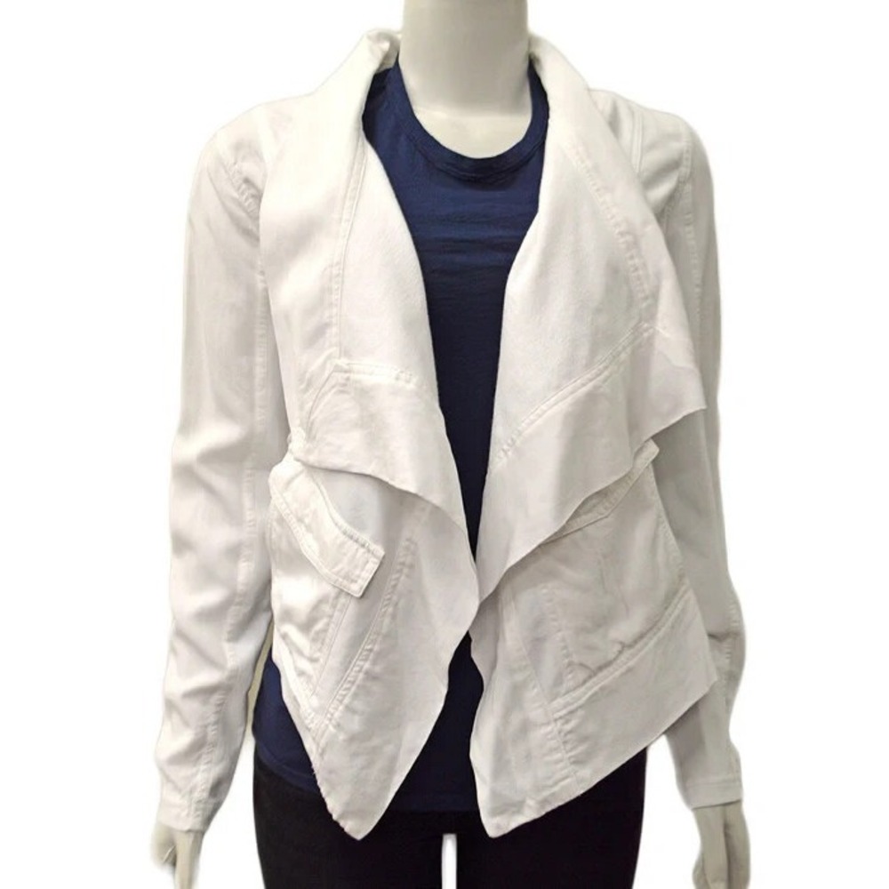 SPLENDID WHITE OPEN DRAPE CARGO JACKET WHITE LYOCELL MIXED MEDIA CANYONDALE M - Picture 9 of 13